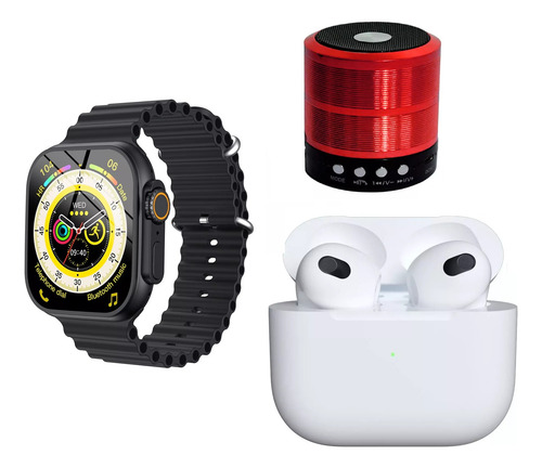 Reloj Inteligente Isdewatch Ultra Para Hombre Y Mujer Mini Bocina Bluetooth Audifonos Bluetooth Inálambricos In-ear Kit De 3 Productos