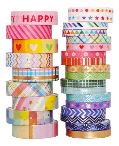 Bright Mix Gold Washi Tape Set Vsco Foil Cinta Adhesiva...