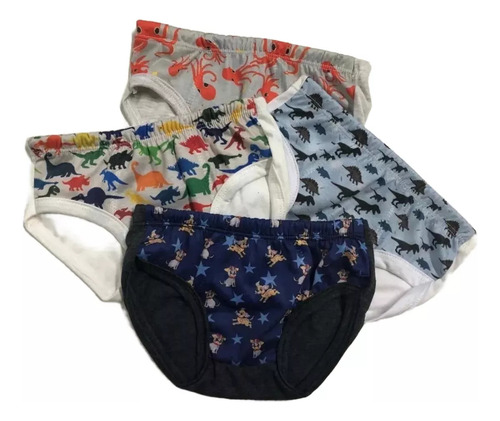 Slip Chicos, Estampados, Personajes, Talles 2 Al 12,x Docena