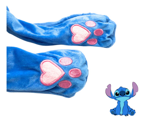 Stitch Touca Gorro Pelúcia Mexe Levanta Orelha, Luzes De Led Azul Unico
