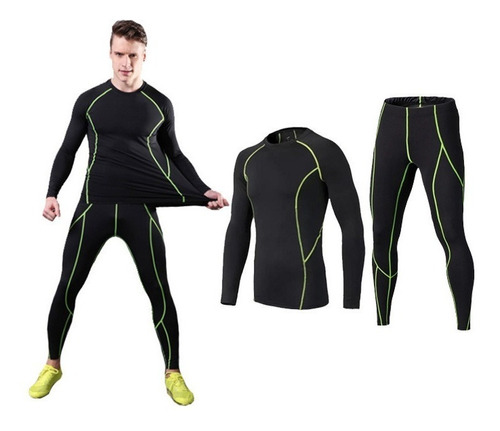 Traje De Baño Conjunto Manga Larga Surf Natación Buceo Negro