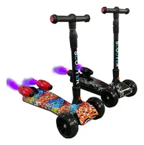 Comprar Patineta Turbinas Humo Niños Plegable Luces Recargables Usb