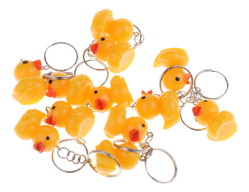 Sjx 12 Piezas Simulación Linda Pato Amarillo Figuras Llavero