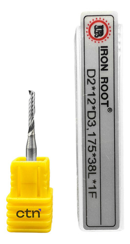 Fresa Anti Horaria Ø2mm Corte Util 12mm 1 Filo Router Cnc