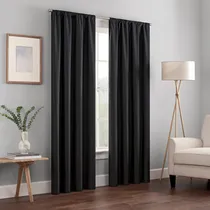 Comprar Cortinas Térmicas Blackout Modernas 107 X 213 Cm Negras