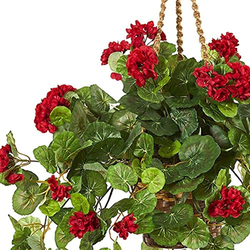 Casi Natural 27 Pulgadas. Cesta Colgante Artificial De Geran