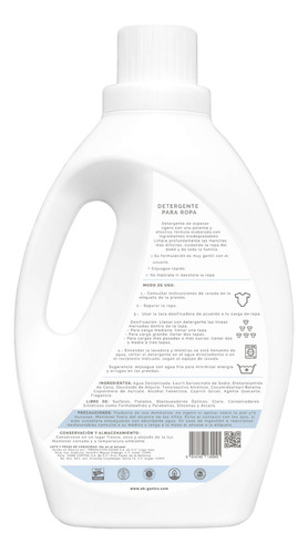 Ohganics Detergente lilas limón 2L hipoalergénico