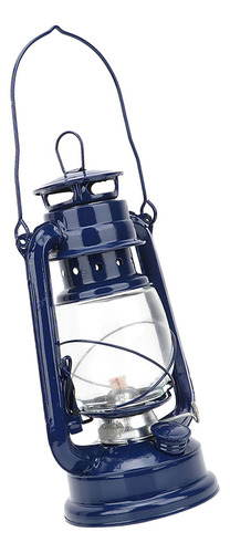 Blue Vintage Kerosene Iron Lantern Oil Party Pub Decoration
