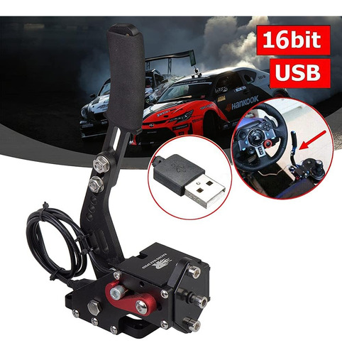 Cnraqr Pc Racing Game Freno De Mano Usb Para Sim De 16 Bits