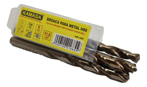 Set De Brocas Para Metal Hss 5pcs 11.0mm Kamasa