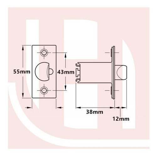 Cerradura Pomo Para Oficina Con Llave Y Boton Acero Inox