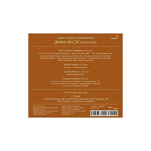 Charpentier/auvity/l'yriade Stances Du Cid - Airs De Cour Cd