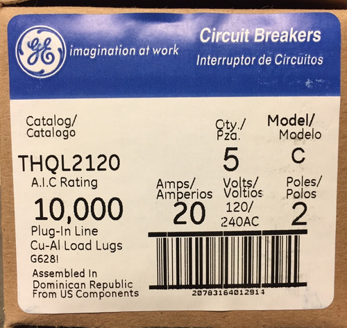 Pastilla Eléctrica General Electric Thql 2120