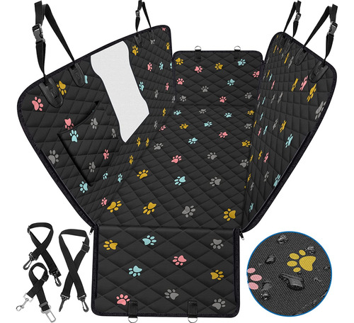 Funda De Asiento Para Perro, Huellas De Patas De Colores