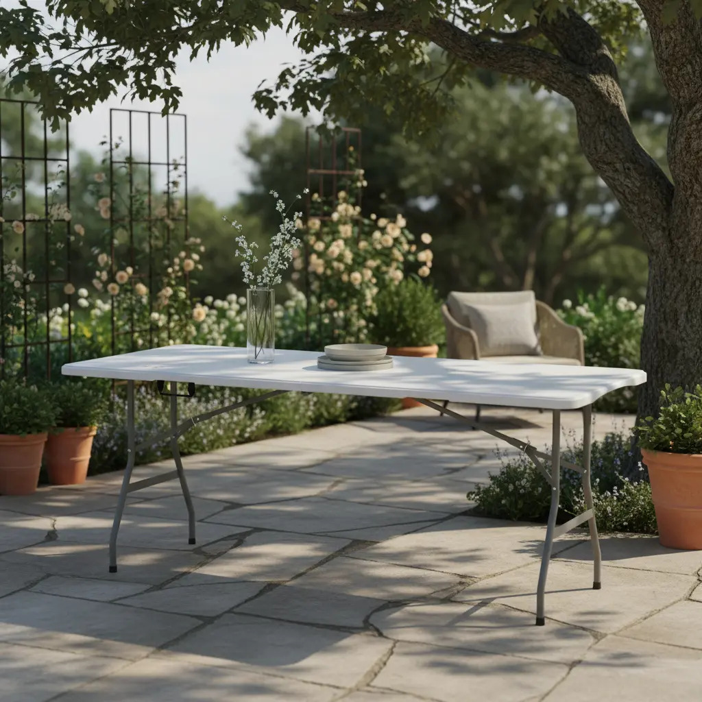Mesa Para Jardin Exterior Plegable Camping Portatil Picnic 180 Cm