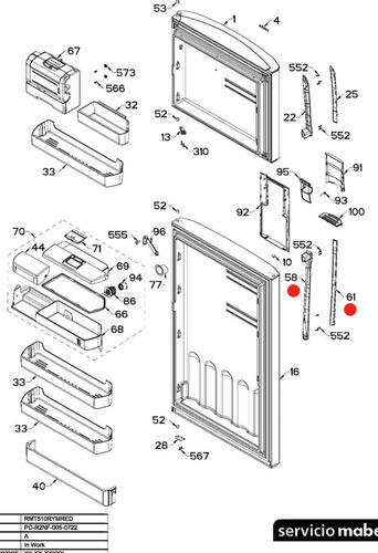 Jaladera Para Refrigerador Mabe Wr01l04726 Wr01l09724