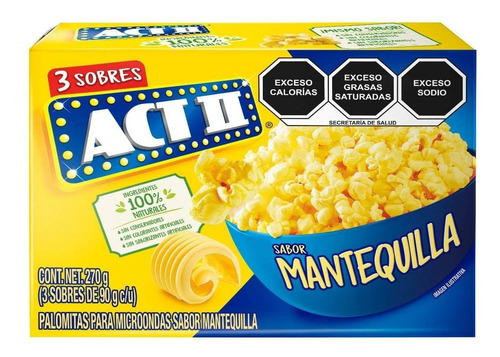 Palomitas Act Ii Sabor Mantequilla 3 Pack 270gr