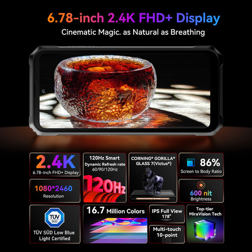 A Celular Blackview Bl9000 Pro 5g Smartphone 6.78'' Fhd 24gb Ram 512gb Rom Cámara Termográfica 8800mah Android 14 Nfc