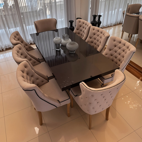 Conjunto Mesa Jantar 1,90 X 0,90 C/ 6 Poltronas Com Braço