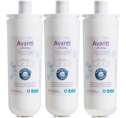 Imagem 1 de 8 de Kit 3x Refil Original Ibbl Avanti Mio Original Tripla Filtragem Mod 24010004
