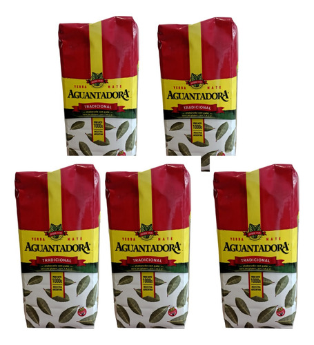 Yerba Mate Aguantadora Tradicional Sin Tacc 1kg X 5 Unidades