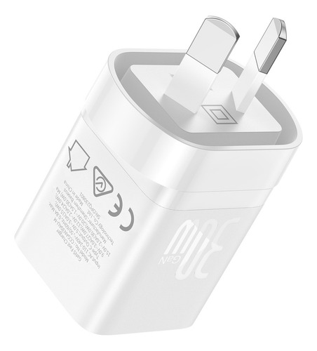 Cargador De Pared Gan5 Mini Baseus Usb-c Pd Carga Rapida 30w Moon White