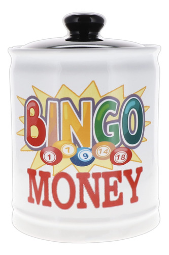 Cottage Creek Bingo Money Piggy Bank, Bingo Game Candy Jar,