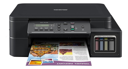 Impressora a cor multifuncional Brother DCP-T510W com wifi preta 100V - 120V