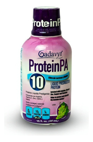 Protein Pa 16oz 480ml Gadavyt Liquid Sabor Uva
