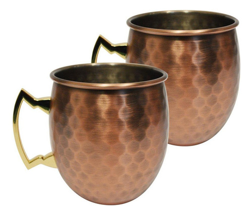 Mug Vasos Cobre Set De 2 Moscow Mule Coctel 500ml Cantina