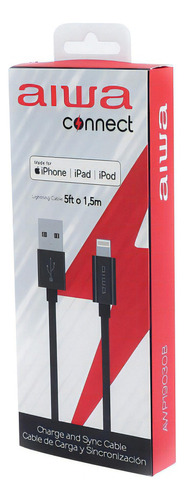 Cable iPhone Usb Lightning Aiwa 1.5m Certificado Pack