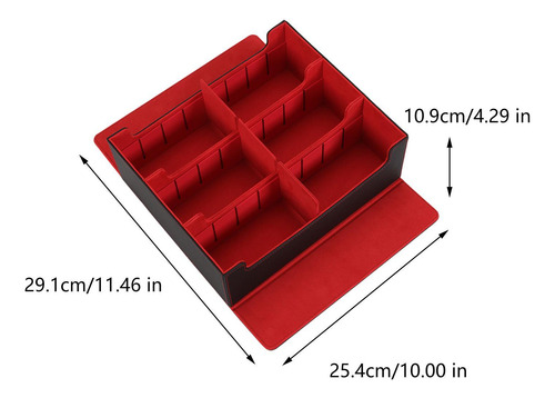Caja De Baraja De Cartas Coleccionables, Soporte Negro Rojo