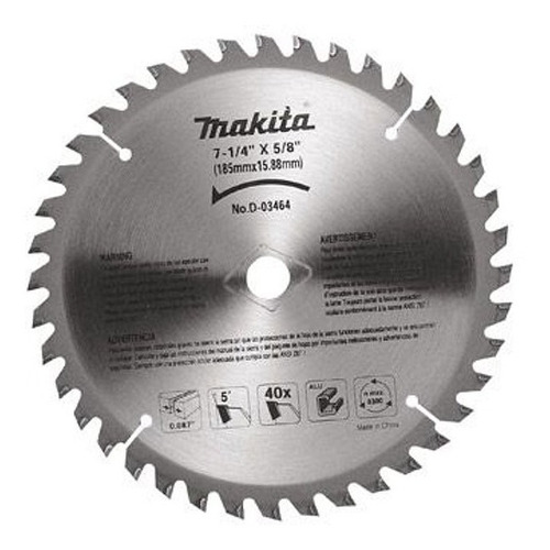 Disco De Sierra Circular Makita 7 1/4 X 40d Aluminio D-03464