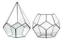 Comprar Terrarios Vidrio Vitraux Combo Dos Unidades Diam-pentagono