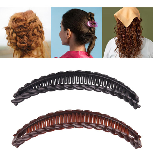 . 2 Pinzas For El Pelo Con Forma De Plátano Para, Pasadores