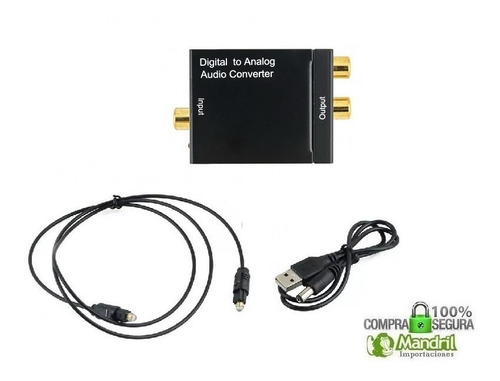 Imagen 4 de 5 de Convertidor De Audio Optico Digital A Audio Rca Cable Optico