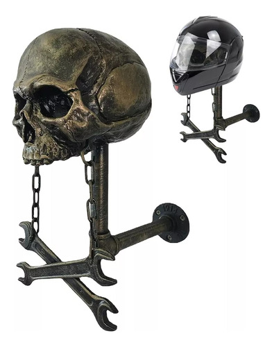 Soporte De Calavera Para Montaje En Pared Para Casco De Moto