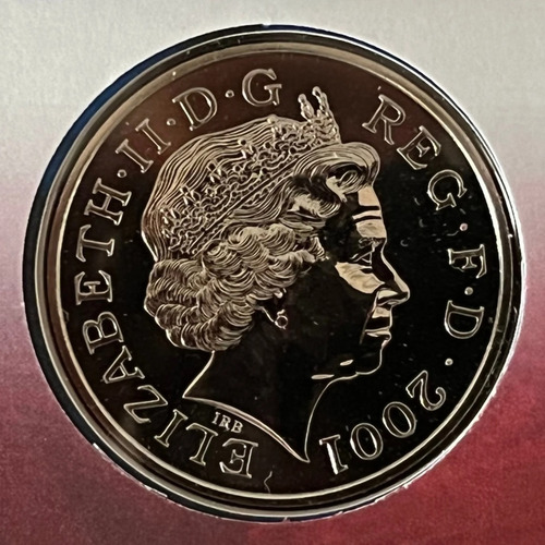 Moeda Oficial 2001 £5 Rainha Victoria Lacrada No Encarte