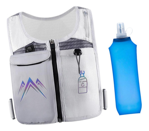 Chaleco De Hidratación, Mochila De Agua, Gris Con Botella
