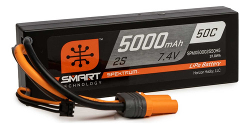 Spektrum 7.4v 5000mah 2s 50c Smart Hardcase Lipo Bateria: Ic