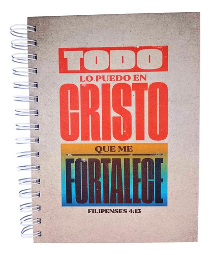 Cuaderno Tapa Dura/ Regalería Cristiana/ Todo Lo Puedo