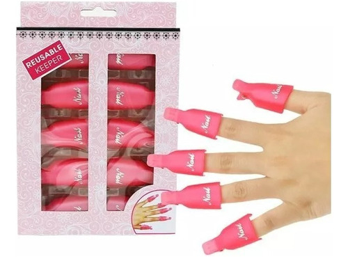 Pack 10 Pinzas Para Quita Esmalte Permanente O Uñas Gel