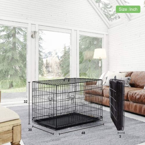 48 Extra Large Dog Crate Kennel Folding Pet Cage Kennel Nnk