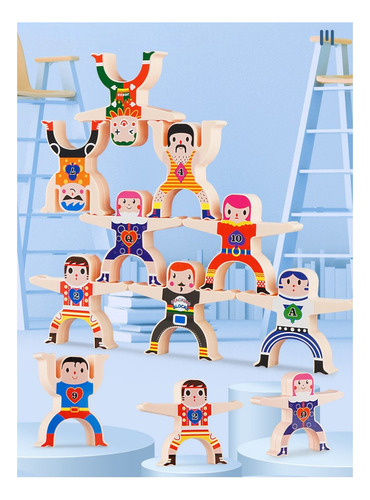 Juego Didáctico Infantil De Madera Figuras Apilables