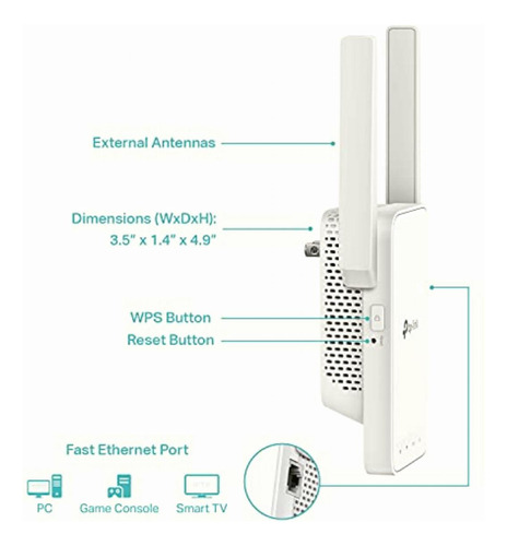 Tp-link Ac750 Extensor Wifi (re215), Cubre Hasta 1500 Pies