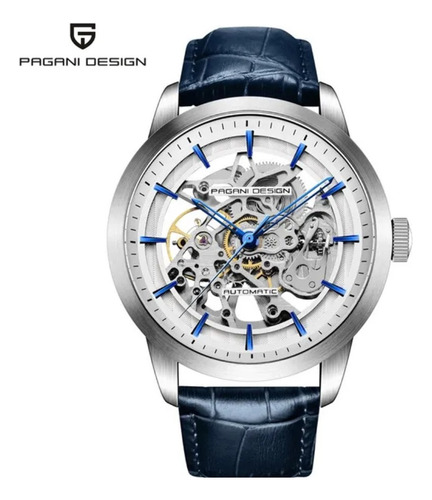 Reloj Mecánico Pagani Design Automático Azul/blanco Plateado Azul