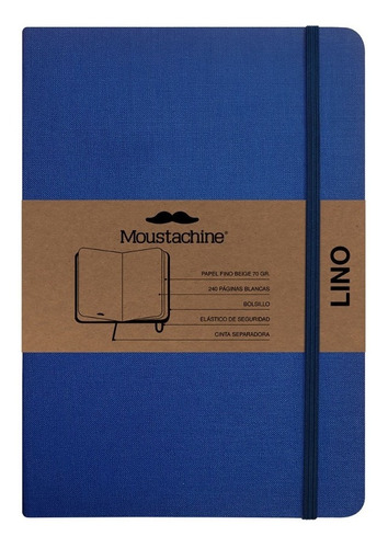 Libreta Moustachine Classic Lino Azulino Mediano A5