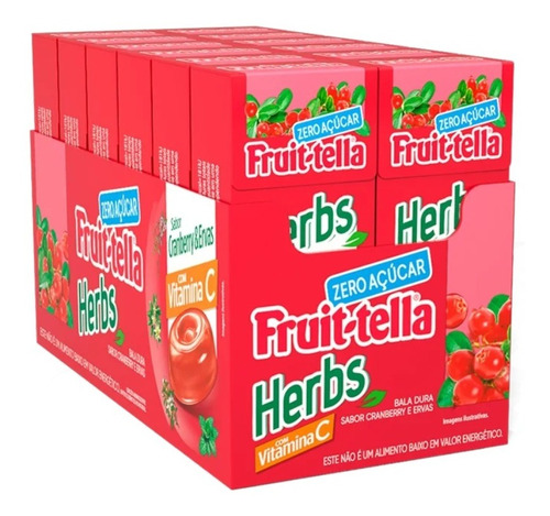 Fruit Tella Herbs Cranberry & Ervas zero açúcar 12 unidades de 18.9gr