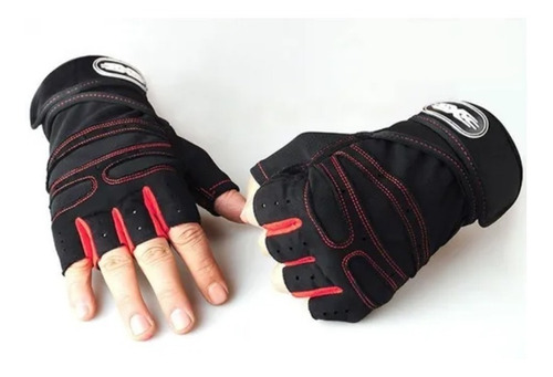 Imagen 4 de 4 de Guantes Entrenamiento Gym Levantamiento De Pesas Negro