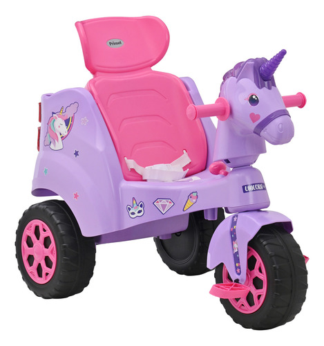 Triciclo Push Car Prinsel Super Trike Unicornio 2 En 1 Color Morado